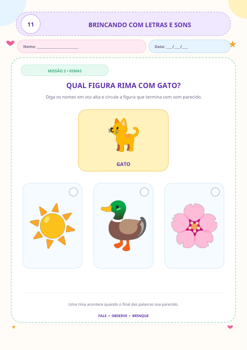 Página de brincando com rimas para contornar os pontilhados